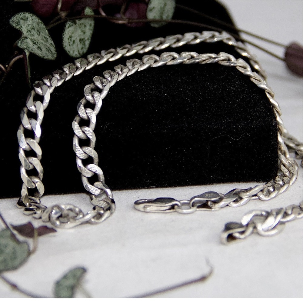 VTG HEAVY 33g Sterling Silver 925 Italy Curb Link Chain Necklace 20in 6.5mm